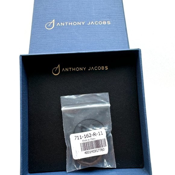 3198 JEWELRY RING SIZE 11 ANTHONY JACOBS BLACK STEEL DESIGNER RING - Picture 2 of 7